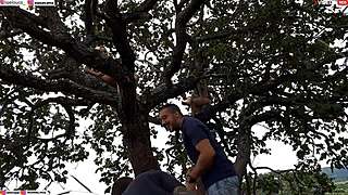 Did you see me fuck the blonde and brunette on the tree in the street?