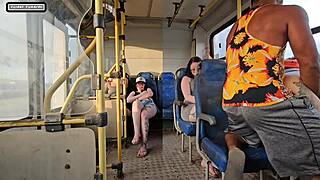 married woman flirts with stranger on bus and fucks him 😏