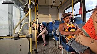 married woman flirts with stranger on bus and fucks him 😏