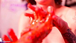 making her feet totally messy with domination