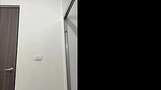 wife undresses in front of camera then takes shower