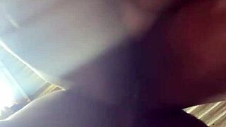 big ass ebony bounces on big black dick, moaning loudly in homemade creampie