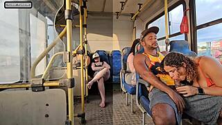 married woman flirts with stranger on bus and fucks him 😏