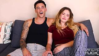 Jay Tate grabs a handful of Lindsay Lee's big tits