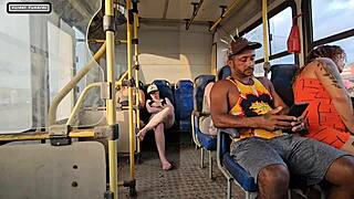 married woman flirts with stranger on bus and fucks him 😏