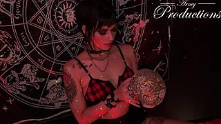 Gothic Girl Ritually Fucks Boyfriend's Big Cock.