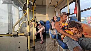 married woman flirts with stranger on bus and fucks him 😏