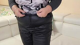 Thick Busty Granny Mature Wife In Lingerie Gets Completely Naked At Home