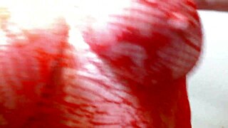 dawnskye1962 towers as a giantess in red lingerie