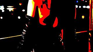 a night in paris part 2 featuring ai illustrated leather outfit in a glamorous rooftop setting