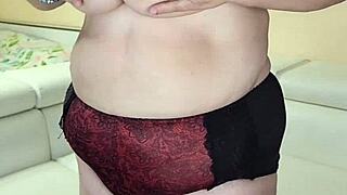 Thick Busty Granny Mature Wife In Lingerie Gets Completely Naked At Home