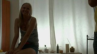 Masseur fucks his hot regular client and she gets hooked on it