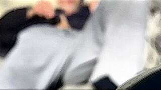 watch this blurry stretching and stripping in underwear outside in mild winter