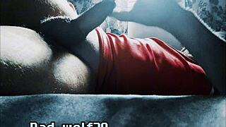 bad wolf28 strokes his cock in this homemade solo