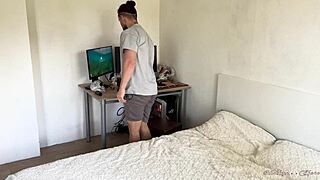 Gamer girl feels compelled to satisfy stepbro over compromising material.