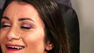 Flirty Beauty Swallows Cum Load on Face