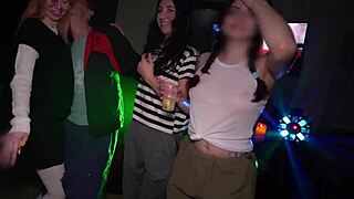 college sex party where three busty babes get fucked and cum in mouth.