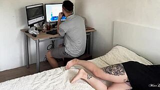 Gamer girl feels compelled to satisfy stepbro over compromising material.