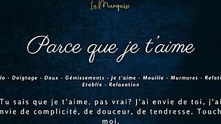 French woman masturbates sensually in solo video.