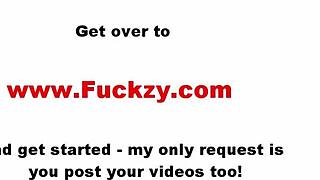 Pretty brunette babe enjoys DOGGYSTYLE SHAG with pickup