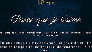 French woman masturbates sensually in solo video.