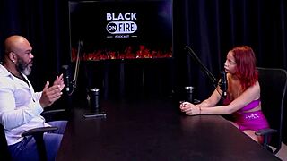 Does the redhead show her ass after husband suggests swinging?