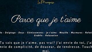 French woman masturbates sensually in solo video.