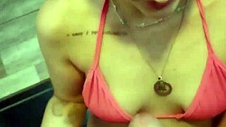 curvy hotwife sadira sucks big cock in bathroom quickie.