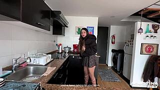 oiled big ass in heels begs for hard anal sex, i cum on her face