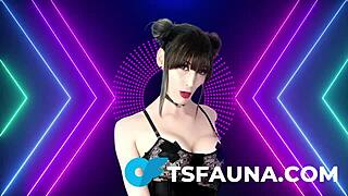 Tranny girl says she loves that 10-inch bbc stretching her.