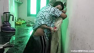 indian maid hot fucking in kitchen while cleaning blowjob to hot sex 😏