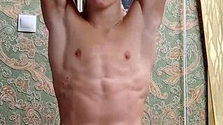 Skinny Boy Flexes After Study