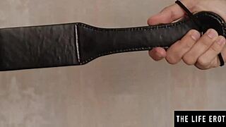 Cute blonde spanks her hairy pussy while masturbating with toys.