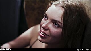 Cute blonde girl submits to intense lesbian domination