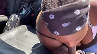 Fat ebony thot gets mad sucking dick in public outdoors lol