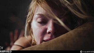 Cute blonde girl submits to intense lesbian domination