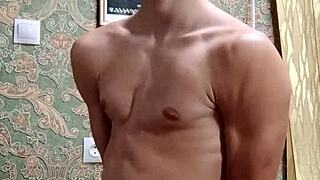 Skinny Boy Flexes After Study