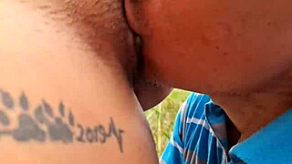 old man fucks busty peasant woman outdoors