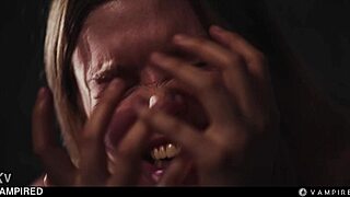 Cute blonde girl submits to intense lesbian domination