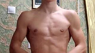 Skinny Boy Flexes After Study