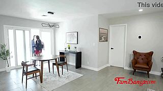 Step Mom's Tongue Goes Deep While Teen 18+ Peeps On Lesbian Action.