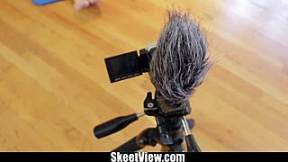 Joseline Kelly stretches with cum in a yoga cfnm session