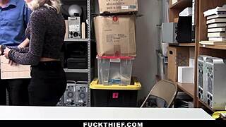 She catches the burglar in her garage, bending over for punishment with a big cock in doggystyle pov