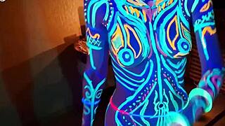 Wild Slim Girl Fucked Under UV Light