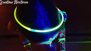 Wild Slim Girl Fucked Under UV Light