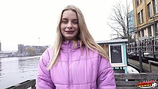 german scout picks up big natural saggy tits nurse naomi love for casting fuck