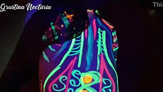 Wild Slim Girl Fucked Under UV Light