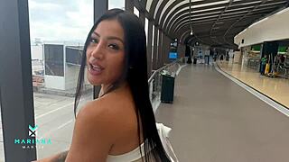 rimjob to big cock guy on our first trip together with squirt - mariana martix