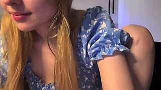 blond teen subtly explores doggystyle positions on webcam