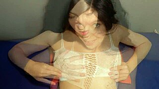 Big Ass Girl in White Stockings Getting a Creampie from Monster Cock